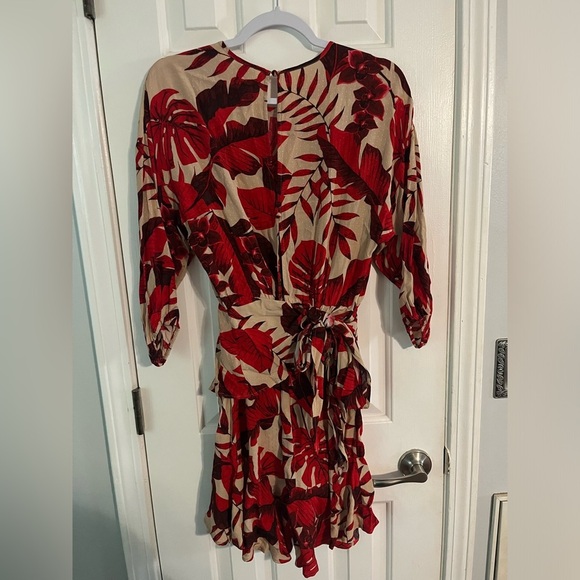 NWOT Johanna Ortiz x H&M Flounced Dress leaf print size xs - Picture 4 of 5